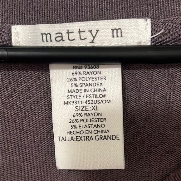 Matty M Purple Relaxed Long Sleeve Tee - Picture 2 of 2